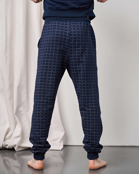 Мужской теплый домашний костюм со штанами в клетку - Байка Tom John 93378 XL Киев - изображение 2