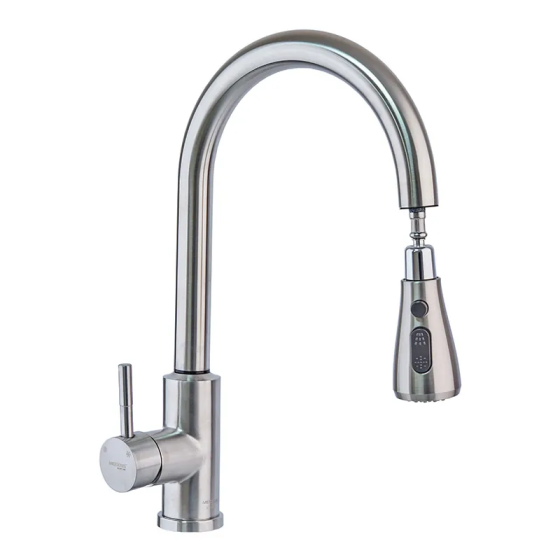 Сенсорный кухонный смеситель с выдвижной лейкой Mixxus LUX-014 из нержавеющей стали (MI6230) Харьков