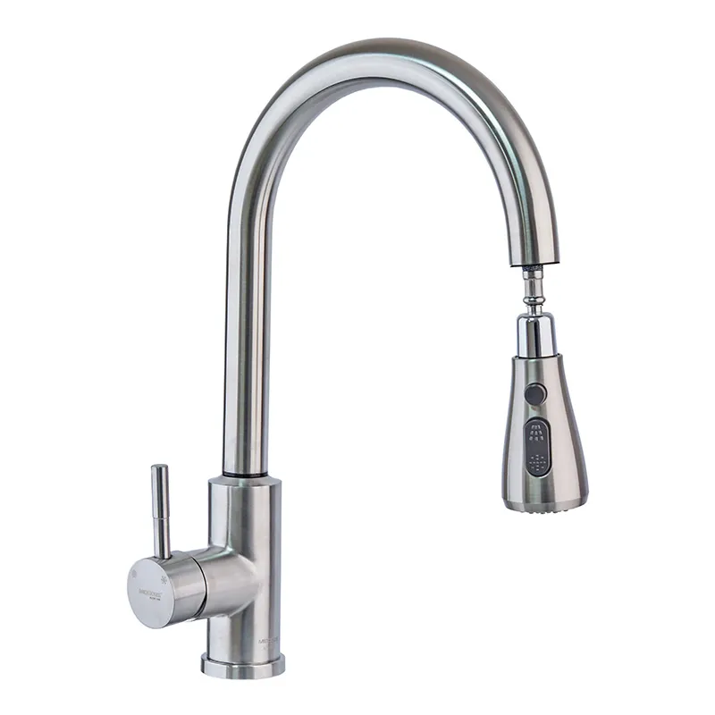 Сенсорный кухонный смеситель с выдвижной лейкой Mixxus LUX-014 из нержавеющей стали (MI6230) Харьков - изображение 1