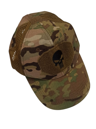 Бейсболка с черепом камуфляжная с сеткой для мужчин и женщин 54-60 зеленый Киев