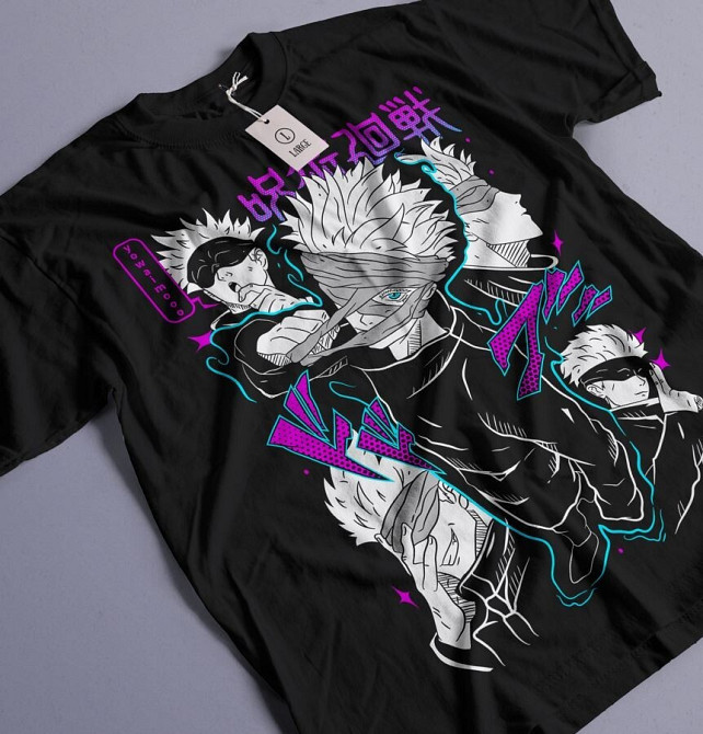 Футболка для мальчика аниме Магическая битва оверсайз (рост от 165 до 180 ) Черний AnimeJ0838m Днепр - изображение 1
