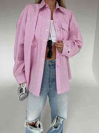 Женская стильная оверсайз рубашка с открытой спиной коттон Одесса