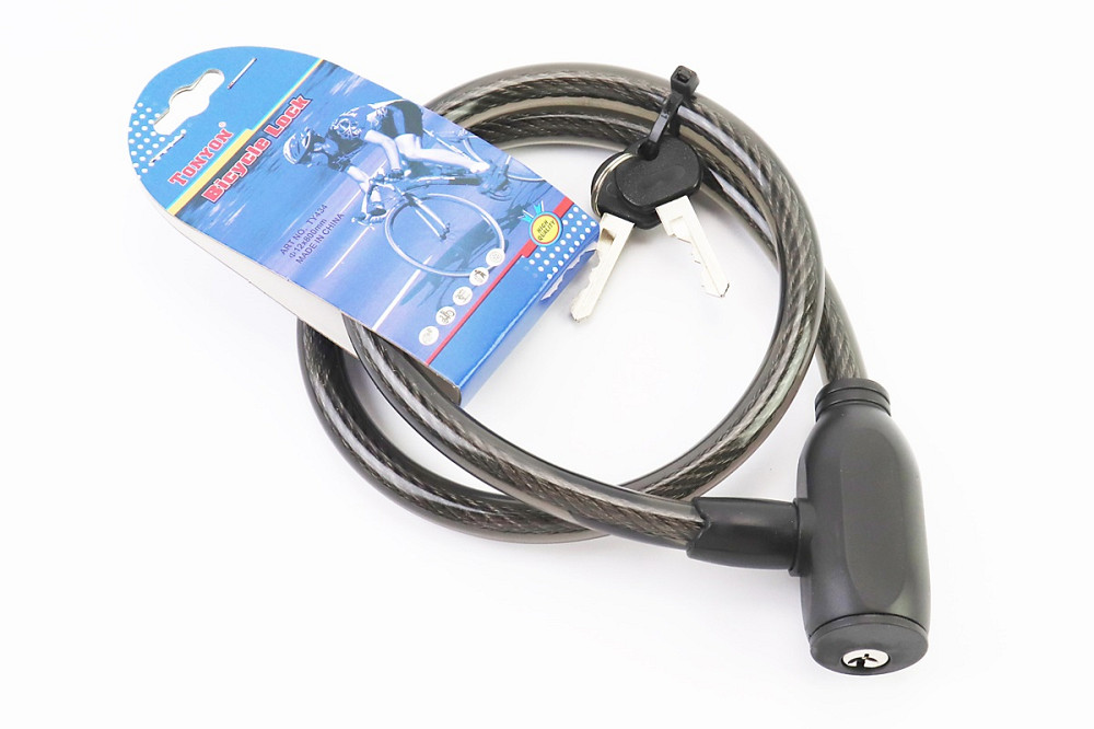 Замок протиугінний тросовий 800х12мм під ключ, TY434 Київ - фото 1