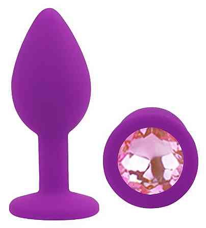 Силіконова анальна пробка EGZO - Silicone Purple Round Plug Pink, size S Sex Aura Київ