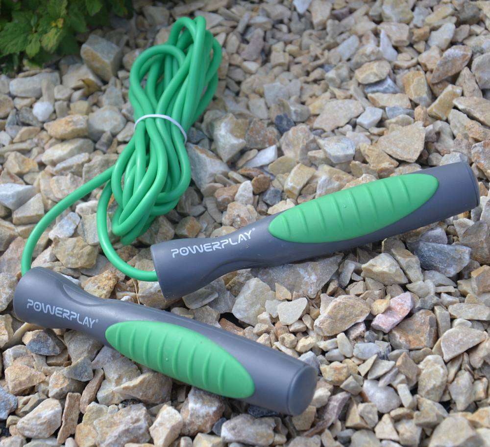 Скакалка спортивна PowerPlay 4204 Classic Jump Rope Зелена (2,7m.) Київ - фото 8