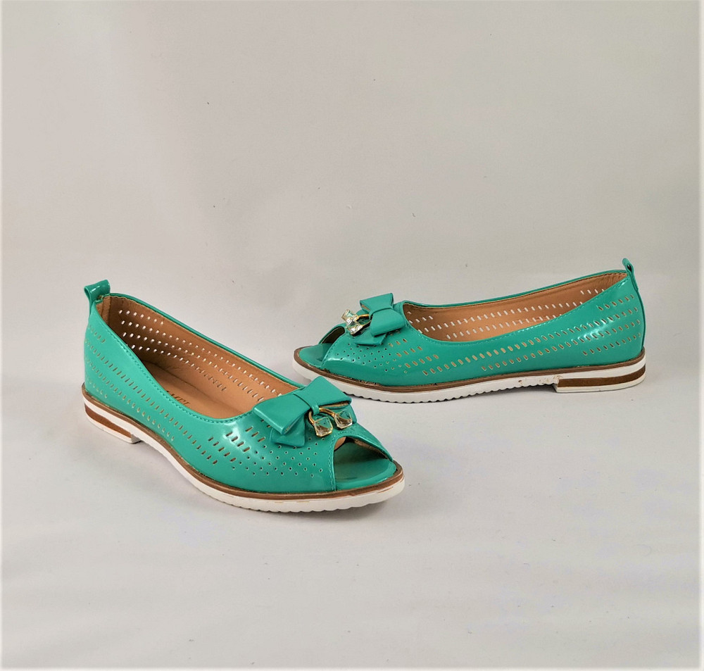 . Жіночі Балетки Літні Бірюзові Мокасини Туфлі (розміри: 38) — 11 Дніпро - фото 8