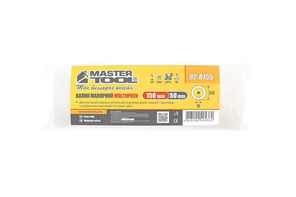 MASTERTOOL Валик малярський MASTERTOOL Moltopren 50/150 мм Ø 6 мм 92-8155_Р Коломия - фото 3