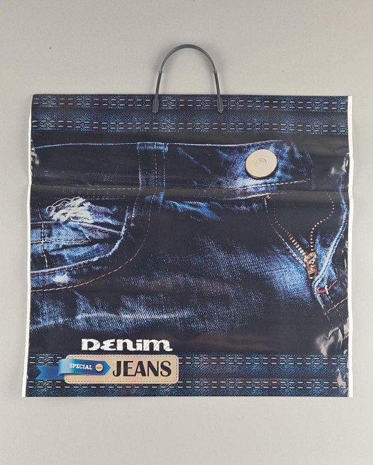 Пакет-сумка 45х43 з пластиковою ручкою  "Деним "   (10 шт) Харків - фото 1