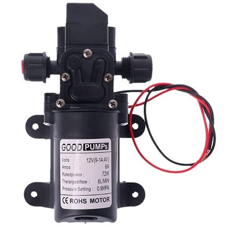 Насос водяний мембранний 12В 70Вт 130psi високого тиску Вінниця - фото 1