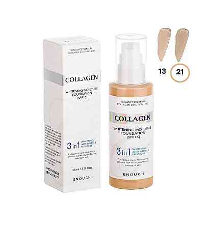 Тональний крем для обличчя Освітлення Collagen Whitening Moisture Foundation SPF15 (21) Enough 100 мл Київ