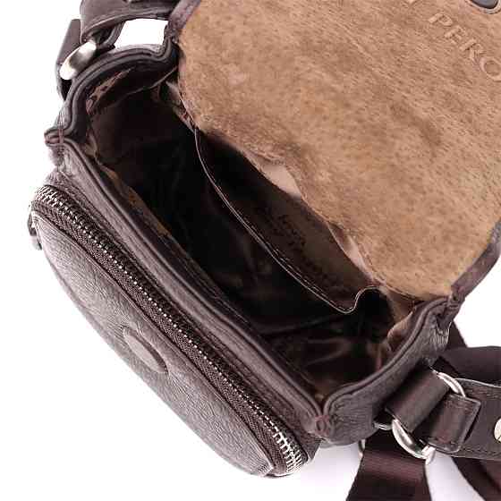 Компактная мужская сумка из мягкой натуральной кожи Tony Perotti 20844_1 (9027-12.5 moro) Коричневый Киев