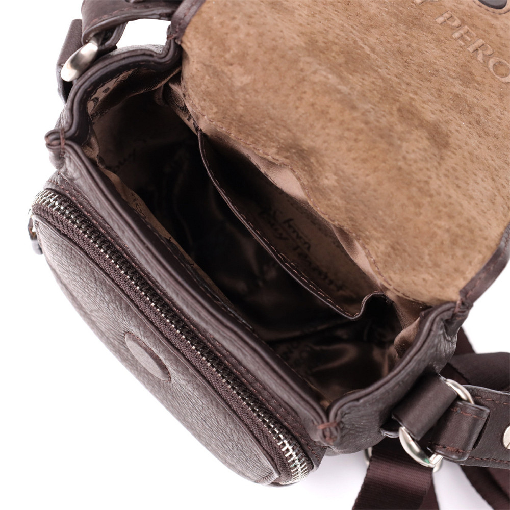 Компактная мужская сумка из мягкой натуральной кожи Tony Perotti 20844_1 (9027-12.5 moro) Коричневый Киев - изображение 6