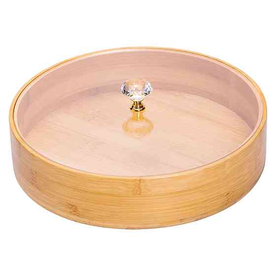 Yiwu Менужниця дерев'яна на 4 секції з кришкою для закусок Ø25 (см) кругла HB-40-3 Коломия