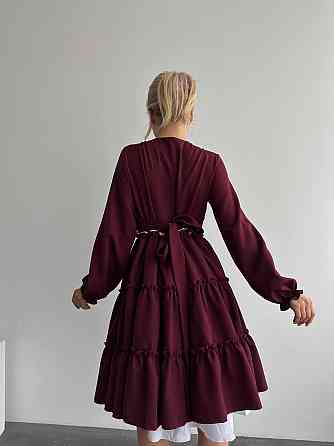 Жіноча базова приталена сукня костюмний креп Бордо Одеса