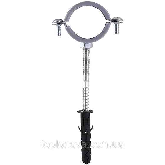 Хомут у зборі CR 1 1/4| (42-47 мм) з гвинтом-шурупом 8*80 і дюбелем у уп., сірий Чернівці