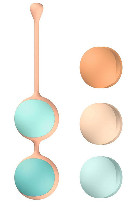 Вагінальні кульки Liebe Kewos — Peach/Mint, 5 кульок у комплекті, 15, 25, 35, 45 і 55 г Sex Aura Київ - фото 2