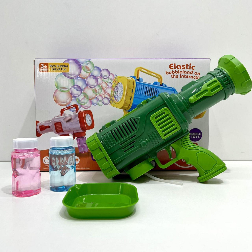 Пістолет для запуску мильних бульбашок світло запаска 26 см Зелений (9835-3) Чернігів - фото 1