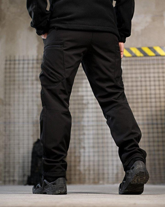 Тактические штаны софтшел DRAFT  высокая талия  высокая талия черные  ВТ7615 Одесса - изображение 5