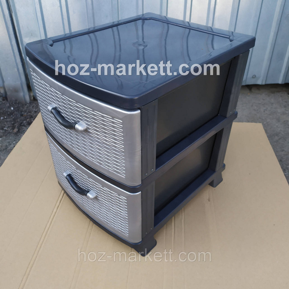 Комод пластиковий тумба на 2 ящики сірий Харків - фото 9