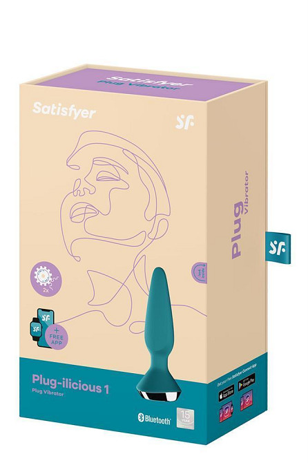 Анальная пробка с двумя моторами и управлением с телефона Satisfyer Plug-ilicious 1 Petrol, зеленый Sex Aura Киев - изображение 7
