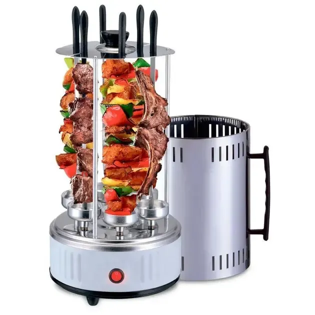 Электрошашлычница Domotec MS-7782 1000 Вт 6 Шампуров Белая Коломыя - изображение 2