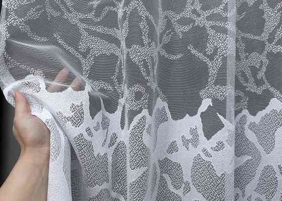 Коротка тюль, висота 1,6 м., жакард колір білий 1523т Київ