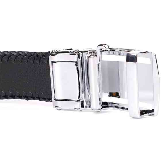 Ремень-автомат CROCODILE LEATHER 18010 из натуральной кожи крокодила Черный Киев