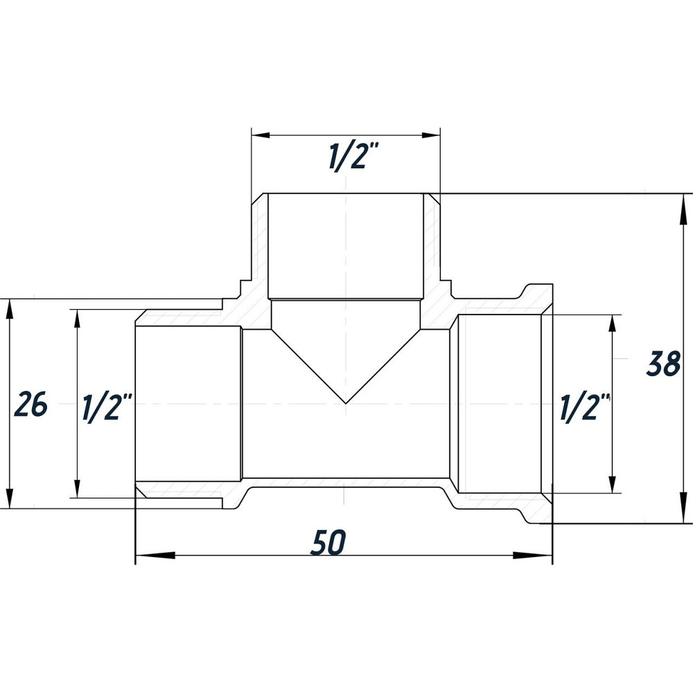 Трійник 1/2″ВЗЗ нікельований NT335S OPTIMUM (000030805) Київ - фото 3