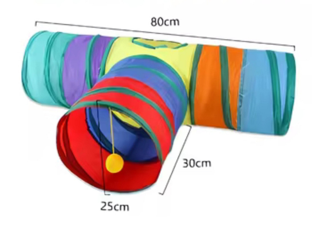 Набор для котов разными игрушками и тройным тунелем 22 шт разноцветный Киев - изображение 3
