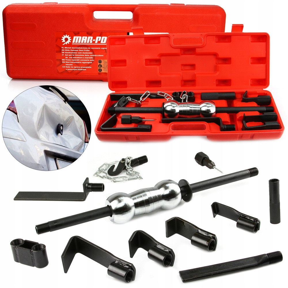 Набір для видалення вм'ятин на кузові автомобіля інерційний молоток зворотний 57.7 см Mar-Pol (M57454) Нововолинськ - фото 1