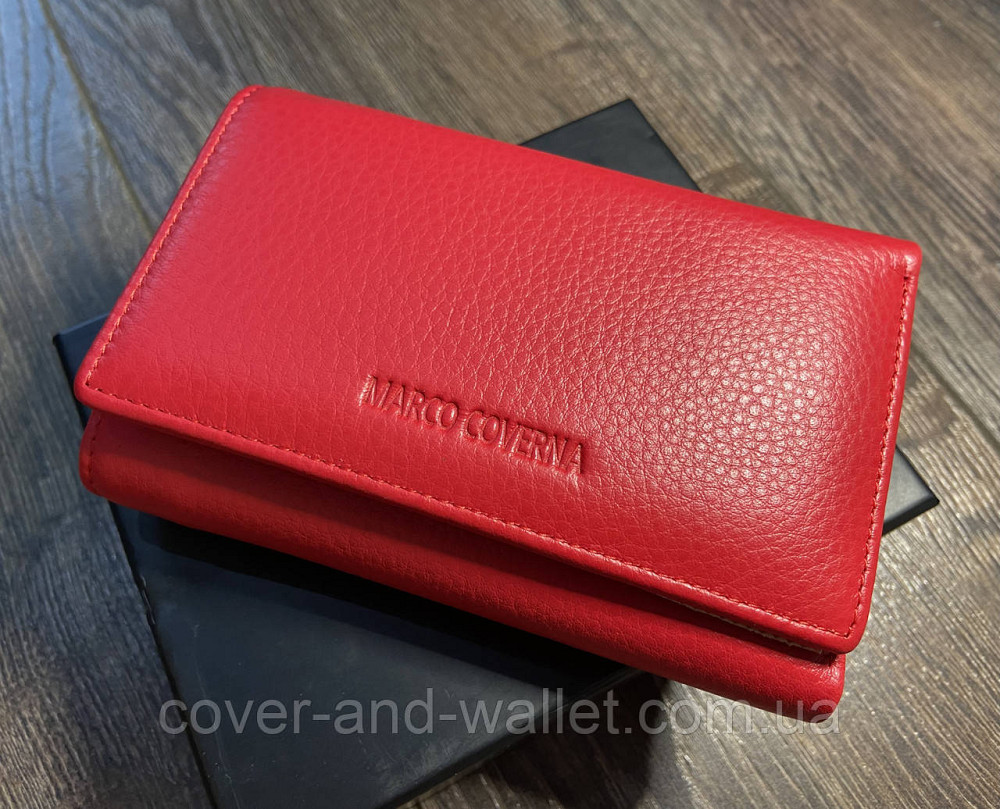 Красный женский компактный кожаный кошелек с монетницей Marco Coverna W 003 Киев - изображение 2