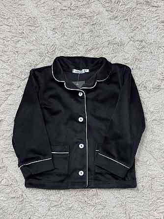 Дитяча велюрова тепла піжама дві кишені Чорний 110-116 Харків