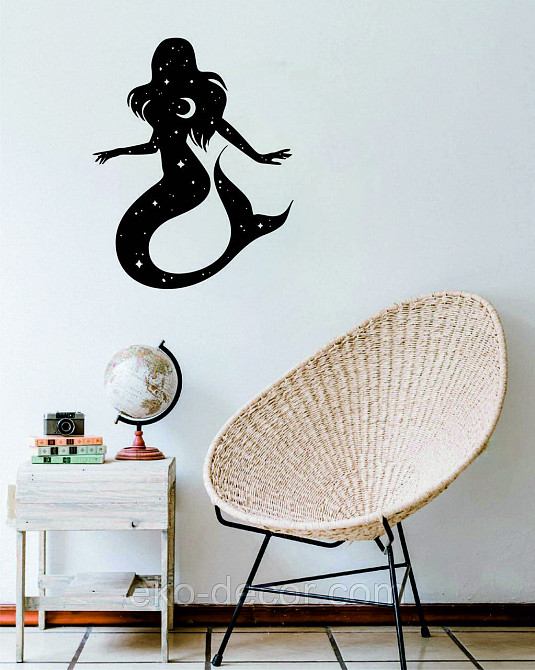 Декоративное настенное 3D Панно «Русалочка» Декор на стену с объемом 70*56 см, Черный Киев - изображение 7