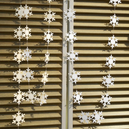 Гирлянда из снежинок новогодняя на нитке 4 м 5 см белый Киев - изображение 2