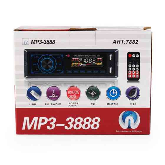 1DIN MP3 автомагнитола 3888: Bluetooth, 2 USB, сенсорные кнопки, FM, эквалайзер, пульт ДУ, 4x50W 788 Киев