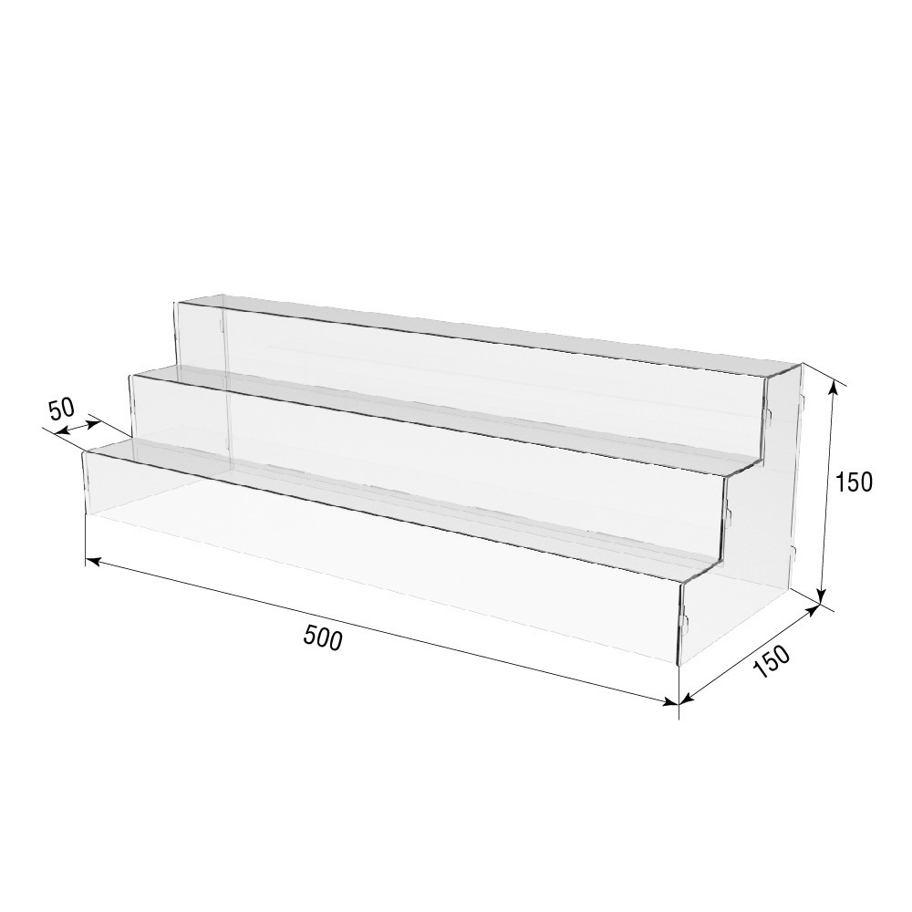 Товарна горка EKOSTAR на 3 сходи з акрилу 500x150x150 Київ - фото 3