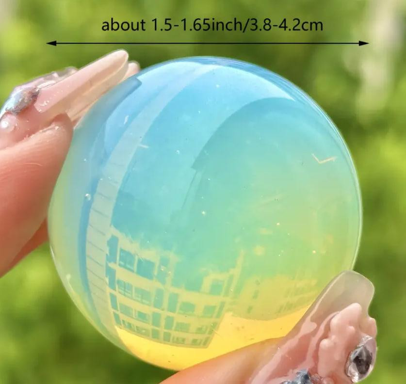 Сфера из натурального опала 4 см Кристаллическая сфера для медитации, декора и энергетических практи Киев - изображение 4