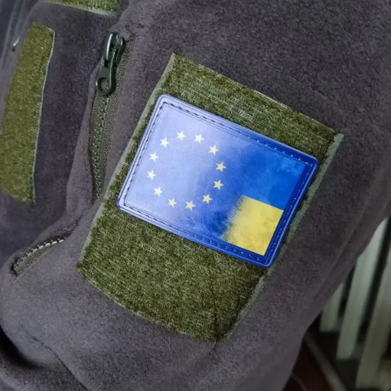 Патч / шеврон прапор ЄС і Україна Запоріжжя