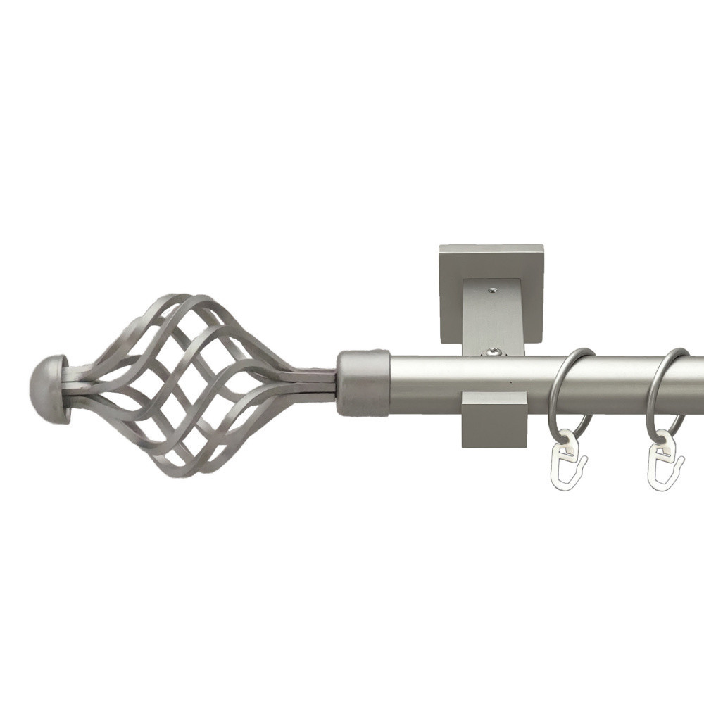 Карниз Orvit Арезо металевий однорядний техно гладка труба кільце металеве Сатин 25 мм 300 см (00-00026212) Львов - изображение 1