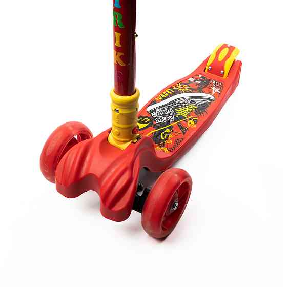 Самокат детский трехколесный складной iTrike Maxi JR 3-060-11-R с подсветкой колес Красный Каменец-Подольский