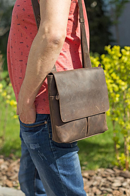 Сумка SHVIGEL 00998 из винтажной кожи Коричневая Киев - изображение 2