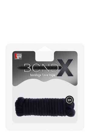 Мотузка для бондажа BONDX LOVE ROPE-5M, BLACK Sex Aura Київ