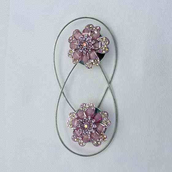 Магніти для штор та гардин "Flowers" набір 2 шт Пудровий (81-214) Київ