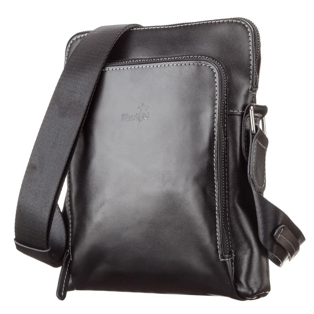 Сумка мужская SHVIGEL 11101 кожаная Черная Киев - изображение 1