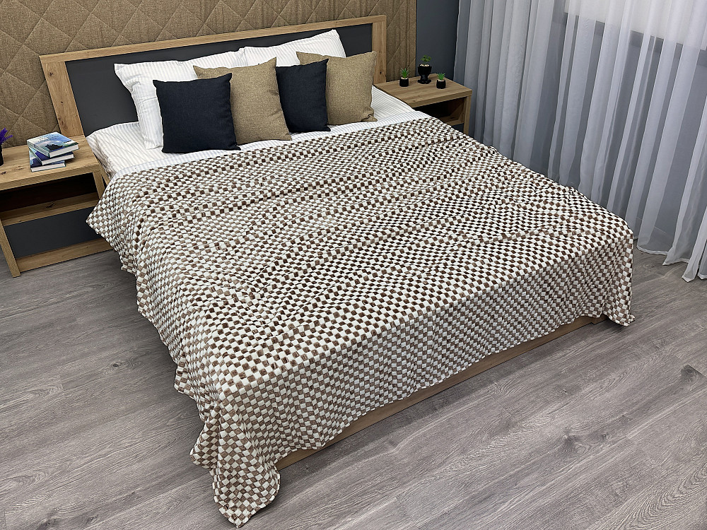 Плед-покривало Шахи 200х210 см (+-5см) Какао з молочним (87-038) Київ - фото 2