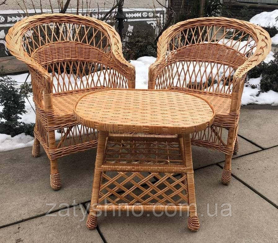 Меблі плетені з лози з журнальним столом Київ - фото 2