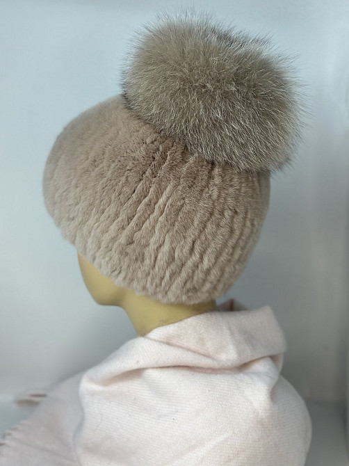 Шапка меховая женская бон Джина Rex Светло Бежевый Харьков - изображение 7