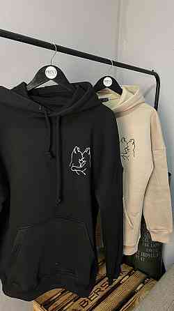 Парні худі "Закохані котики" з мінімалістичним принтом Чернівці