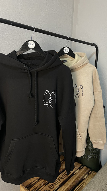 Парні худі "Закохані котики" з мінімалістичним принтом Чернівці - фото 2