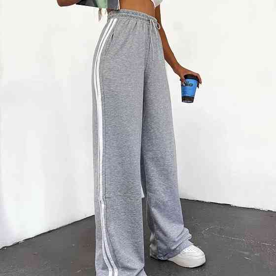 Жіночі повсякденні штани у спортивному стилі з лампасами двонитка Одеса